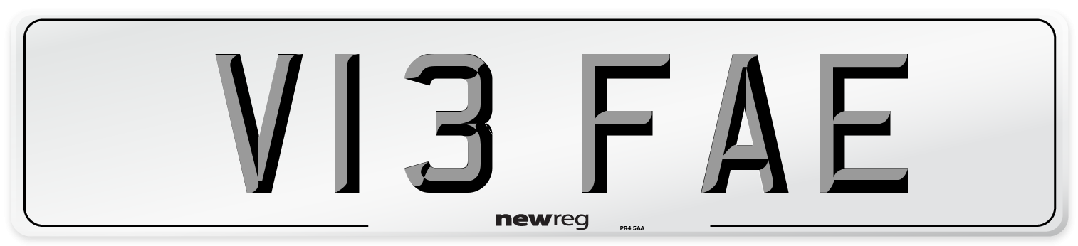 V13 FAE Number Plate from New Reg